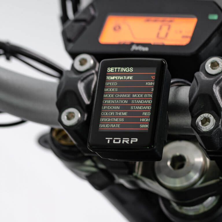 Affiche de l'ancran couleur TORP avec information et réglages