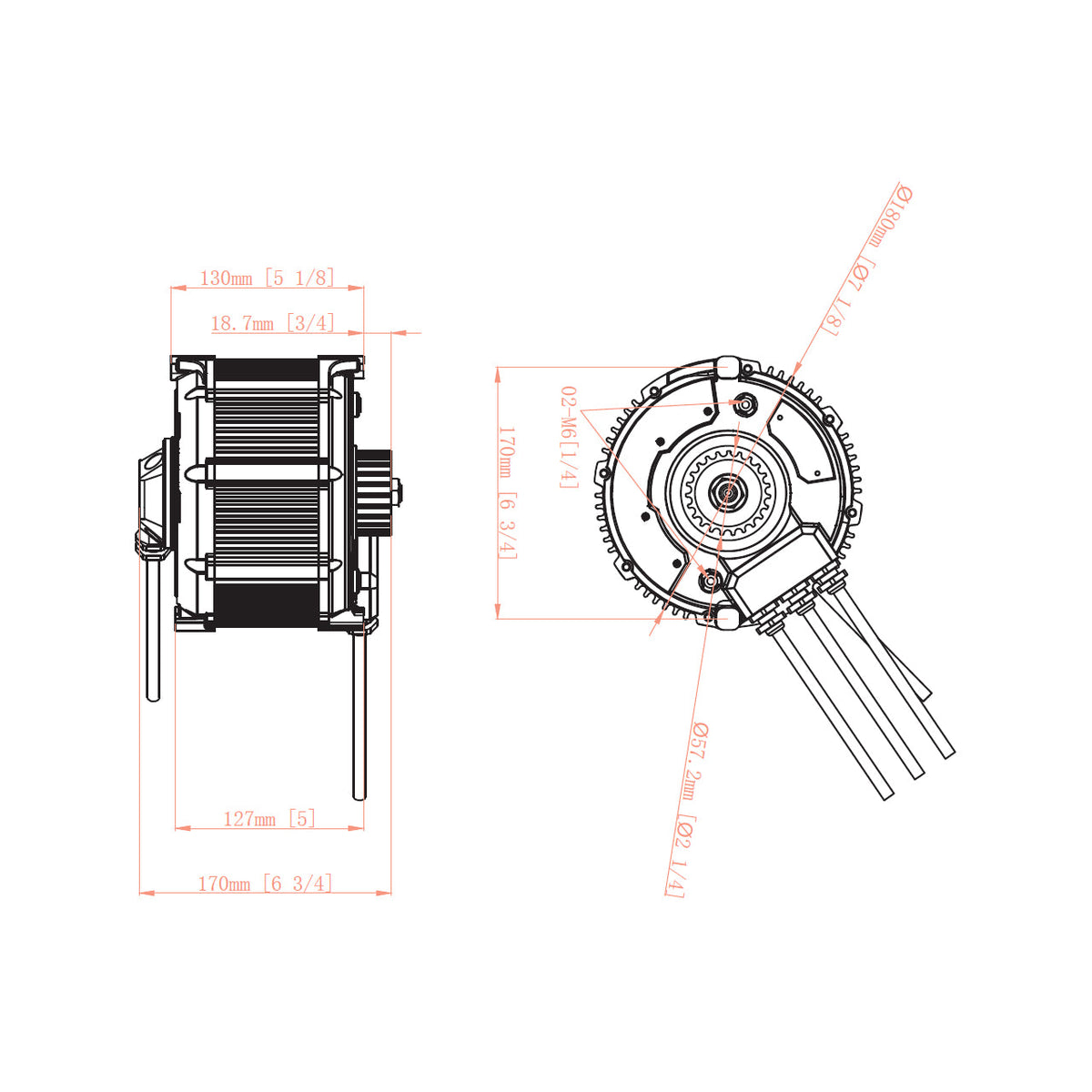 Dimensions moteur Beast — Light Bee