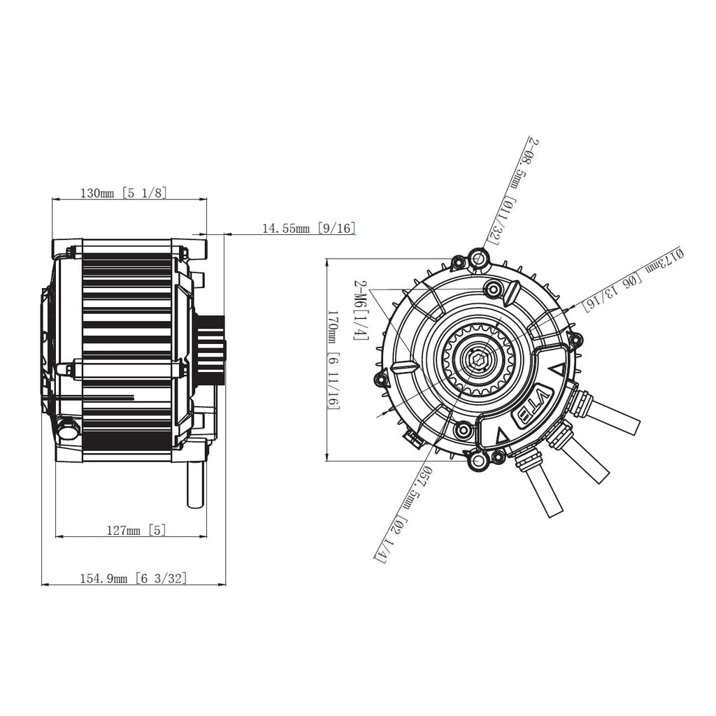 Dimensions moteur Ryuga — Light Bee