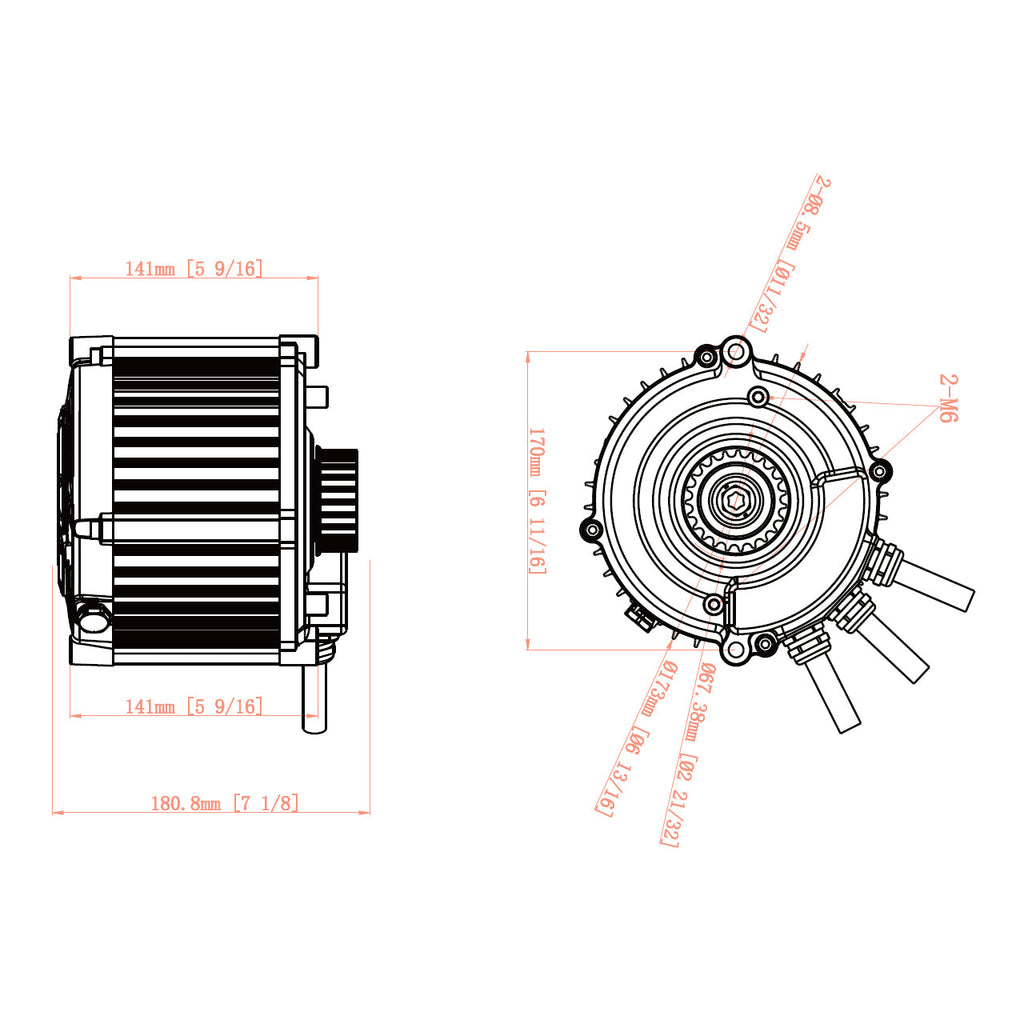 Dimensions moteur Ryuga — Ultra Bee