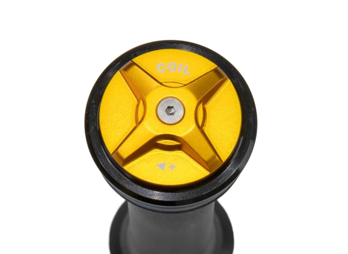 Vue de la vis de réglage pour le coil de la fourche DH38 M.2 pour surron light bee